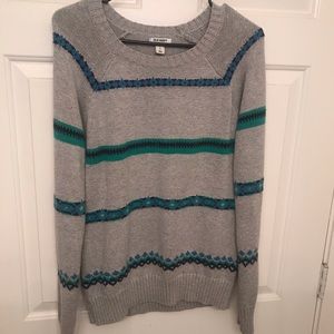 Gray striped sweater - long sleeve